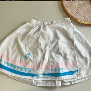 Vintage White and Blue Women's Tennis Skirt